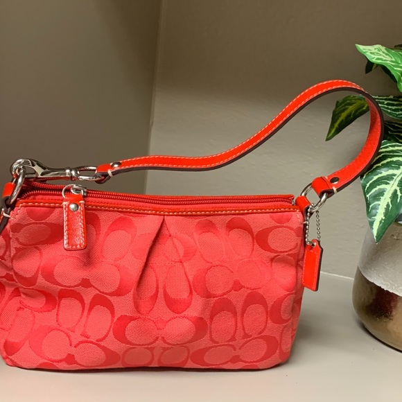 Coach Handbags - 🔥 COACH  I  Red Canvas Signature Shoulder Bag 🔥
